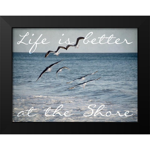 Shore Life Black Modern Wood Framed Art Print by Urquhart, Elizabeth