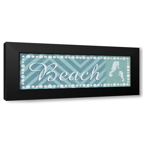 Beach Seahorse Black Modern Wood Framed Art Print by Gibbons, Lauren