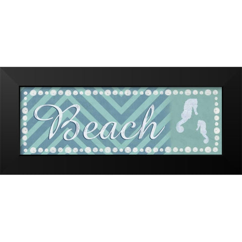 Beach Seahorse Black Modern Wood Framed Art Print by Gibbons, Lauren