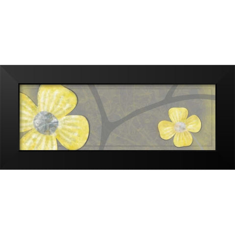 Yellow Flowers 1 Black Modern Wood Framed Art Print by Gibbons, Lauren