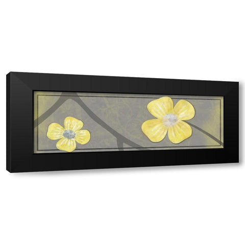 Yellow Flowers 2 Black Modern Wood Framed Art Print by Gibbons, Lauren