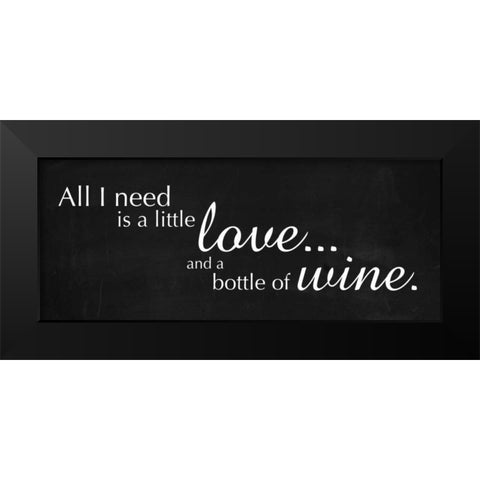 Love and Wine Black Modern Wood Framed Art Print by Gibbons, Lauren