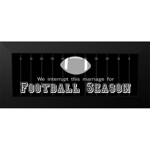 Man Cave Football Black Modern Wood Framed Art Print by Gibbons, Lauren