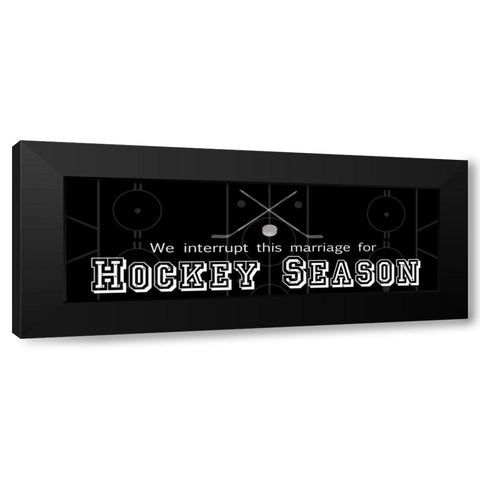 Man Cave Hockey Black Modern Wood Framed Art Print with Double Matting by Gibbons, Lauren