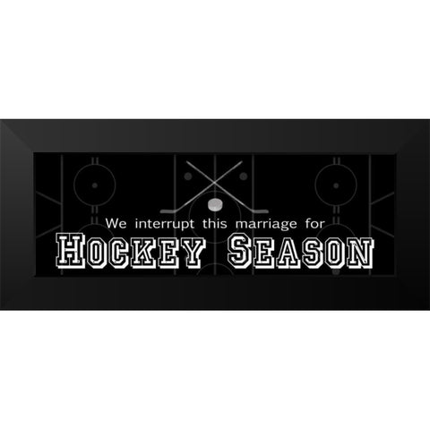 Man Cave Hockey Black Modern Wood Framed Art Print by Gibbons, Lauren