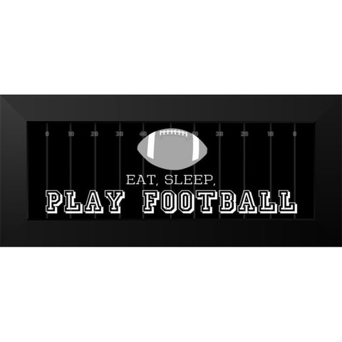 Man Cave Football 2 Black Modern Wood Framed Art Print by Gibbons, Lauren