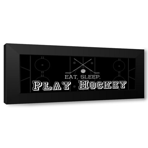 Man Cave Hockey 2 Black Modern Wood Framed Art Print by Gibbons, Lauren