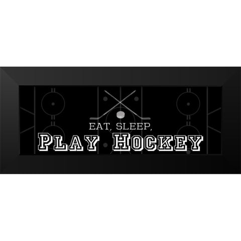 Man Cave Hockey 2 Black Modern Wood Framed Art Print by Gibbons, Lauren