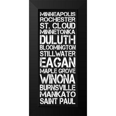Minnesota Black Modern Wood Framed Art Print by Gibbons, Lauren