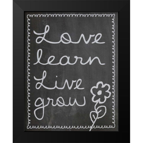 Love Learn Live Grow 2 Black Modern Wood Framed Art Print by Gibbons, Lauren