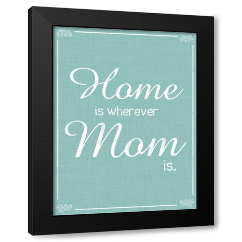 Home Aqua Black Modern Wood Framed Art Print by Gibbons, Lauren