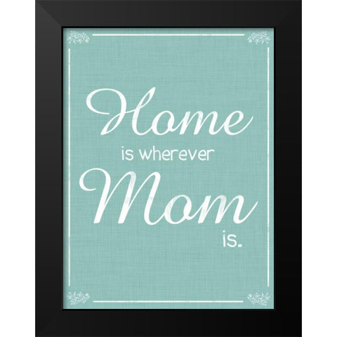 Home Aqua Black Modern Wood Framed Art Print by Gibbons, Lauren