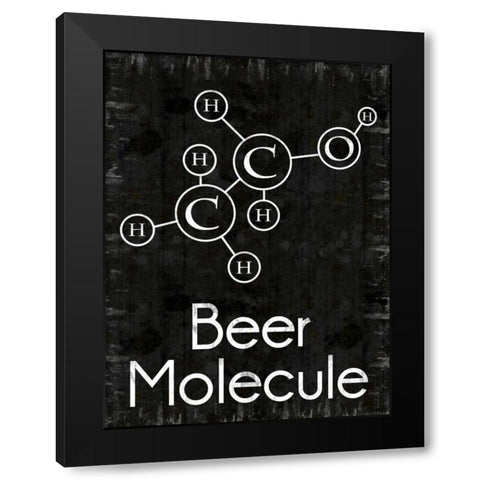 Beer Molecule Rect Black Modern Wood Framed Art Print with Double Matting by Gibbons, Lauren