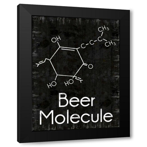 Beer Molecule 2 Rect Black Modern Wood Framed Art Print by Gibbons, Lauren