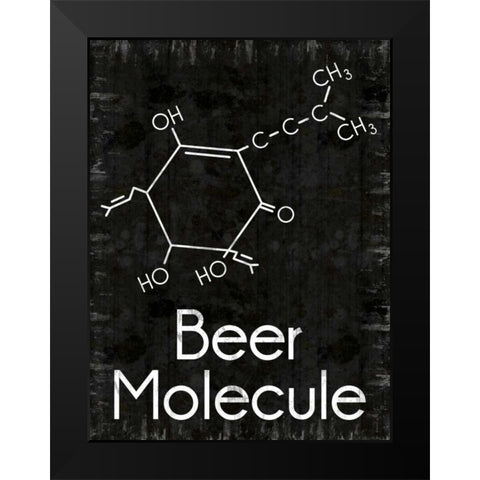 Beer Molecule 2 Rect Black Modern Wood Framed Art Print by Gibbons, Lauren