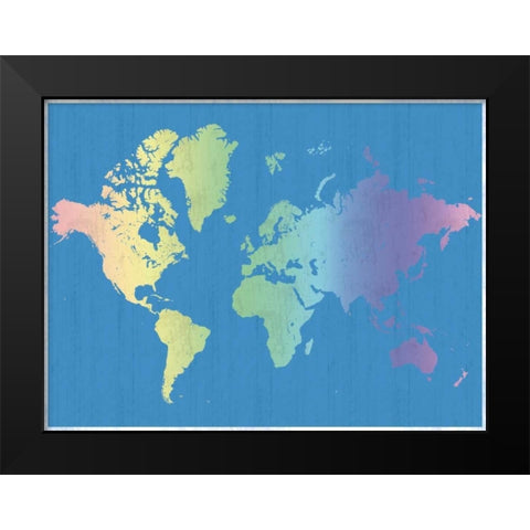 Wanderlus World Black Modern Wood Framed Art Print by Gibbons, Lauren