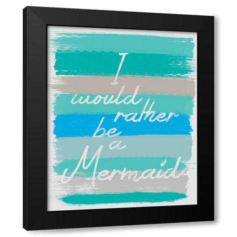 Mermaid Black Modern Wood Framed Art Print with Double Matting by Gibbons, Lauren