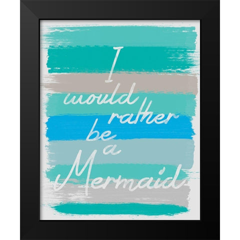 Mermaid Black Modern Wood Framed Art Print by Gibbons, Lauren