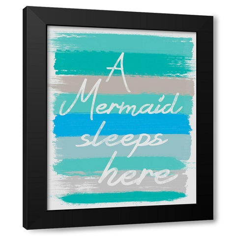 Mermaid Sleep Black Modern Wood Framed Art Print with Double Matting by Gibbons, Lauren