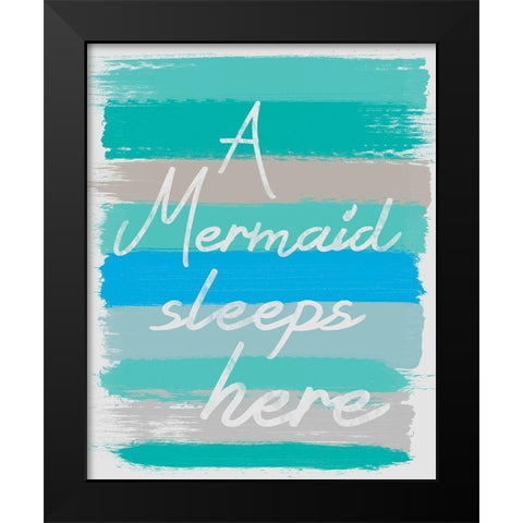 Mermaid Sleep Black Modern Wood Framed Art Print by Gibbons, Lauren