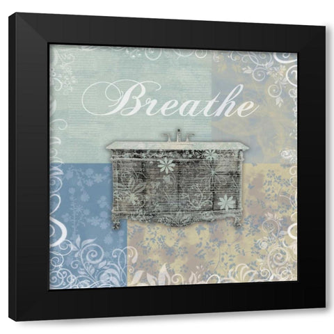 Breathe Bath Tub Black Modern Wood Framed Art Print by Gibbons, Lauren