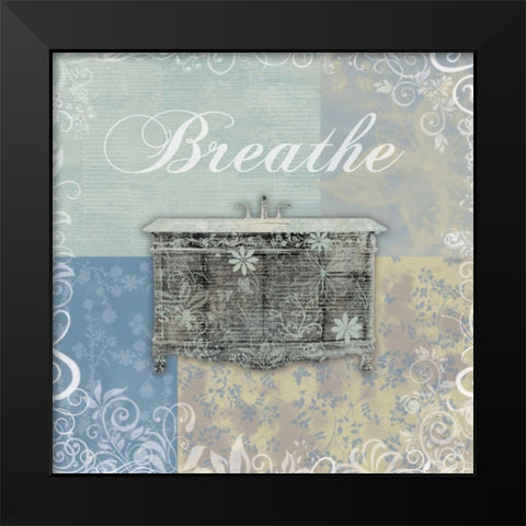 Breathe Bath Tub Black Modern Wood Framed Art Print by Gibbons, Lauren