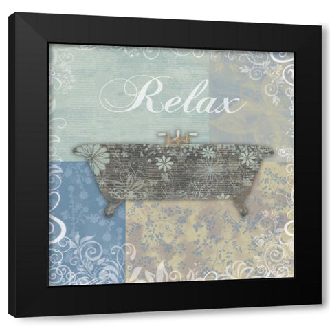 Relax Bath Tub Black Modern Wood Framed Art Print by Gibbons, Lauren