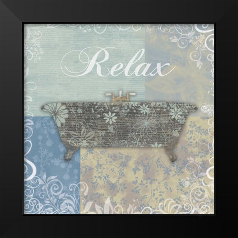 Relax Bath Tub Black Modern Wood Framed Art Print by Gibbons, Lauren