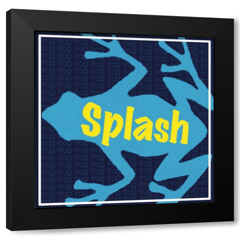 Frog Splash Black Modern Wood Framed Art Print with Double Matting by Gibbons, Lauren