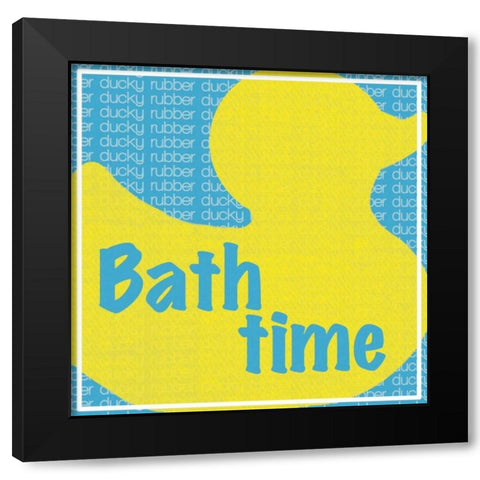 Bath Time Ducky Black Modern Wood Framed Art Print with Double Matting by Gibbons, Lauren