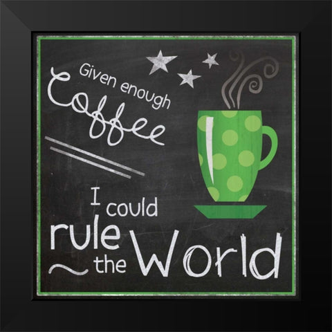 Coffee World 2 Black Modern Wood Framed Art Print by Gibbons, Lauren