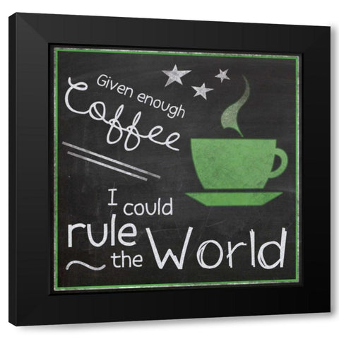 Green Coffe World Black Modern Wood Framed Art Print by Gibbons, Lauren