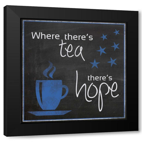 Blue Tea Hope Black Modern Wood Framed Art Print by Gibbons, Lauren