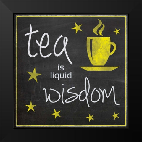 Yellow Tea Wisdom Black Modern Wood Framed Art Print by Gibbons, Lauren