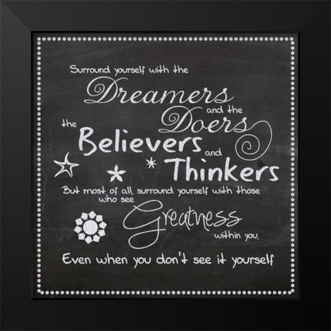 Surround Your Self White Black Modern Wood Framed Art Print by Gibbons, Lauren