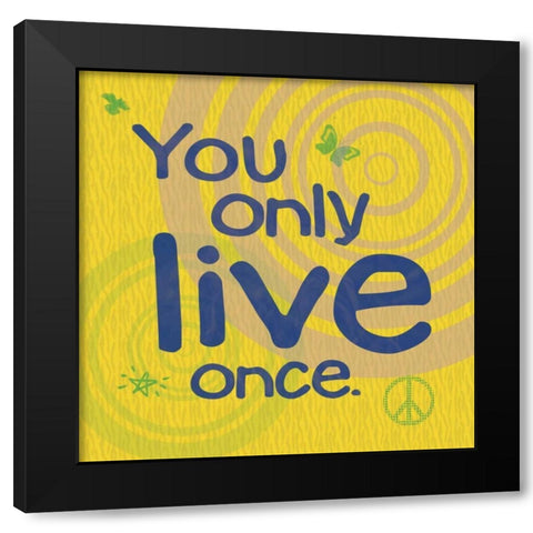 YOLO Yellow Black Modern Wood Framed Art Print with Double Matting by Gibbons, Lauren