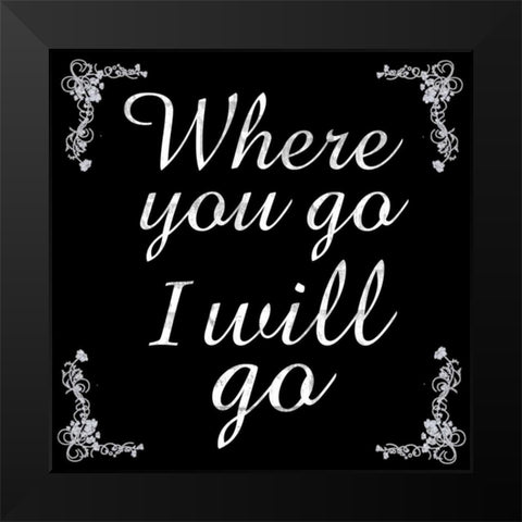 Where Go 5 Black Modern Wood Framed Art Print by Gibbons, Lauren