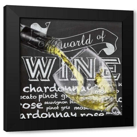 Wine Glass 2 Black Modern Wood Framed Art Print with Double Matting by Gibbons, Lauren