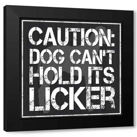 Dog Licker 2 Black Modern Wood Framed Art Print by Gibbons, Lauren