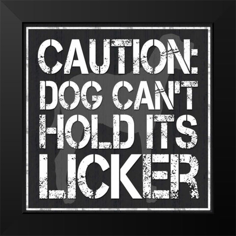 Dog Licker 2 Black Modern Wood Framed Art Print by Gibbons, Lauren