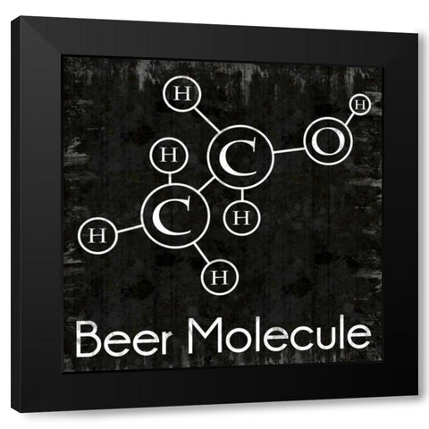 Beer Molecule Black Modern Wood Framed Art Print by Gibbons, Lauren