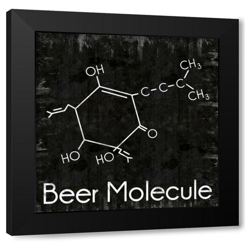 Beer Molecule 2 Black Modern Wood Framed Art Print by Gibbons, Lauren