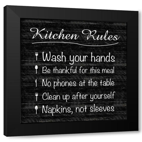 Kitchen Rules Black Modern Wood Framed Art Print by Gibbons, Lauren