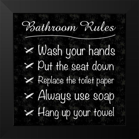 Bathroom Ruless Black Modern Wood Framed Art Print by Gibbons, Lauren