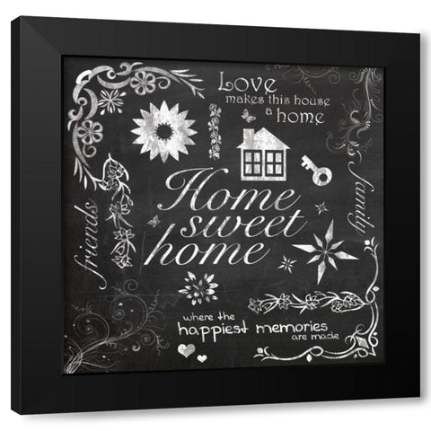Home Chalk Black Modern Wood Framed Art Print by Gibbons, Lauren