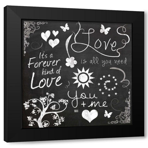 Love Chalk Black Modern Wood Framed Art Print by Gibbons, Lauren