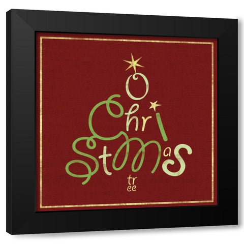 O Christmas Black Modern Wood Framed Art Print by Gibbons, Lauren