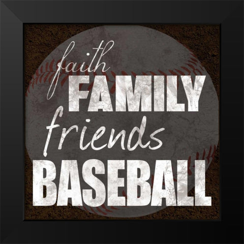 Baseball Friends Black Modern Wood Framed Art Print by Gibbons, Lauren