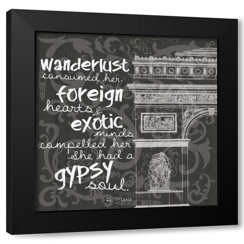 New Paris BW Black Modern Wood Framed Art Print with Double Matting by Gibbons, Lauren