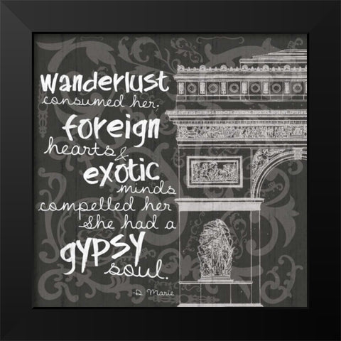 New Paris BW Black Modern Wood Framed Art Print by Gibbons, Lauren